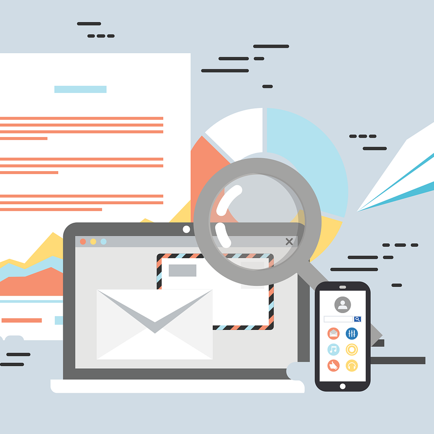 Smartphone mit geöffneter Google-Suchseite auf orangefarbenem Hintergrund.